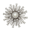 Art Deco Platinum Pearl, Diamonds Brooch