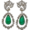 Classic 18K Gold Emerald, Diamonds Earrings
