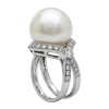 Art Deco Platinum Pearl, Diamonds Ring