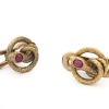 Vintage Russian 56 Gold Ruby Cufflinks