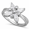 Modern 18K White Gold Diamonds Ring