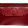 CARTIER Leather clutch bag in a deep burgundy shade from the Must De Cartier Paris series – an elegant iconic item