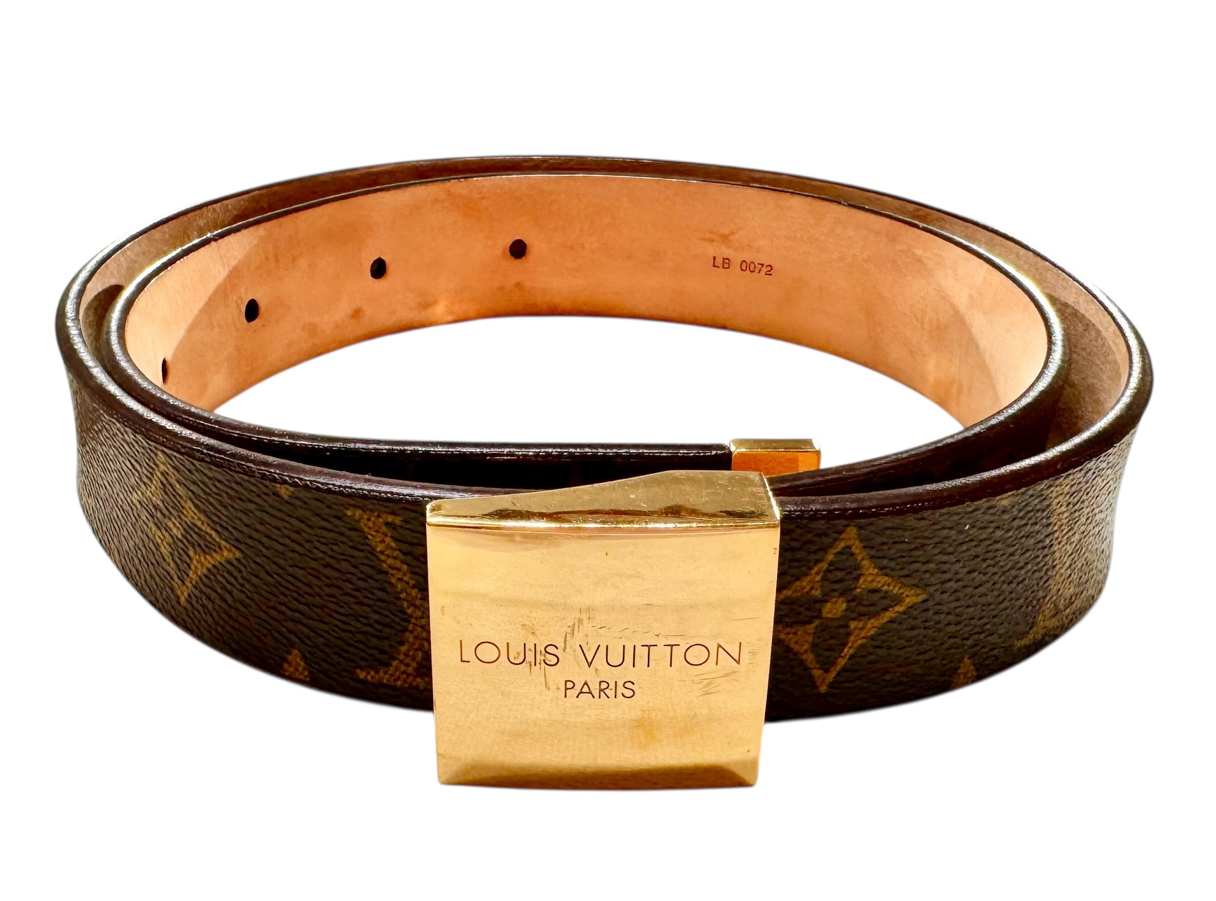 LOUIS VUITTON PRE-OWNED Monogram Cintura Belt – Gold Buckle