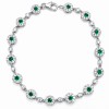 Modern 14K White Gold Emerald, Diamonds Bracelet